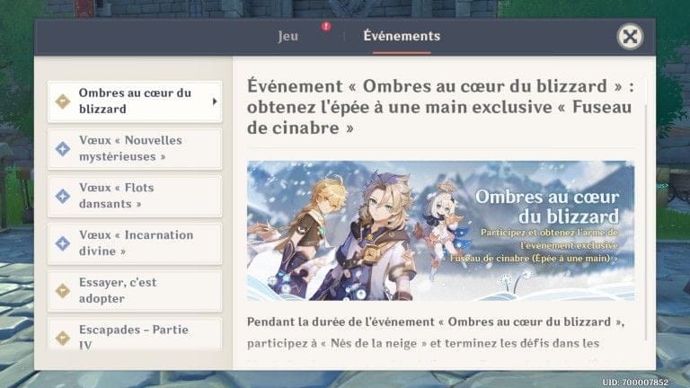 Genshin Impact, événement "Ombres au coeur du blizzard" : le guide complet