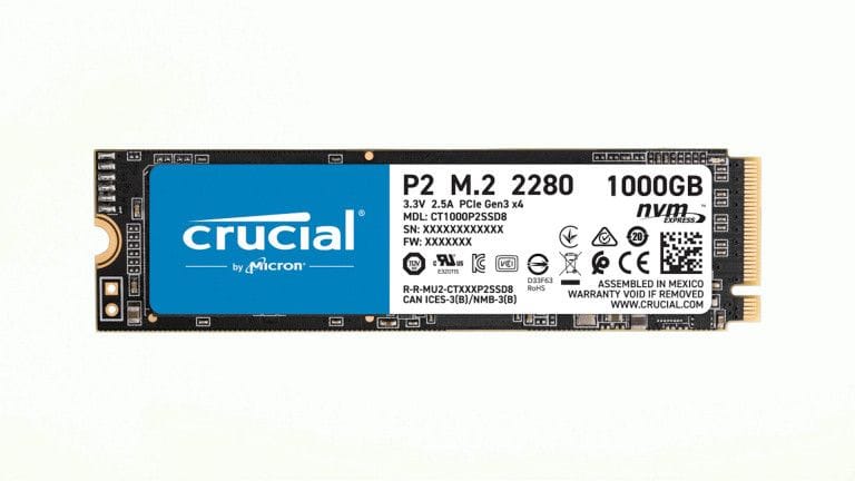 Le SSD NVMe M.2 Crucial P2 1 To est de nouveau en promotion