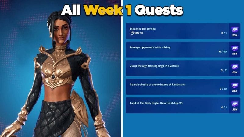 Fortnite All Week 1 Season Quests Guide - Chapter 3 Season 1