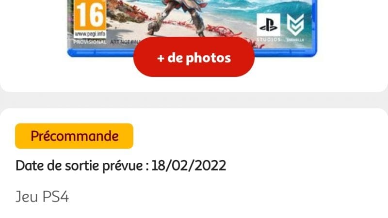 La version PS4 à 44.99€ sur Auchan.fr