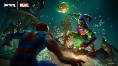 Fortnite : gare aux Spider-Man, une skin et des objets cosmétiques le Bouffon Vert débarquent