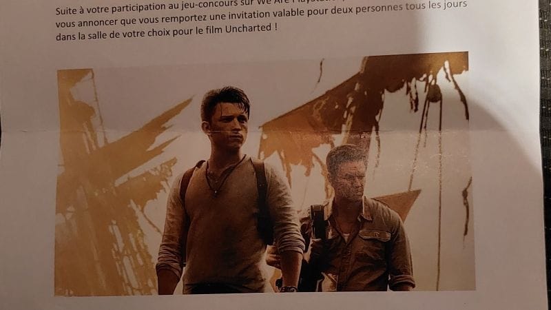[Remerciements + petit avis] J'ai vu Uncharted le film grâce à wap 😇