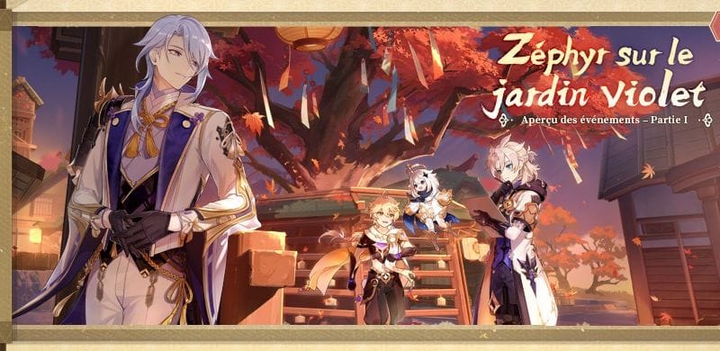 Genshin Impact - Aperçu des événements de la version 2.6 « Zéphyr sur le jardin violet » - Partie I - Next Stage