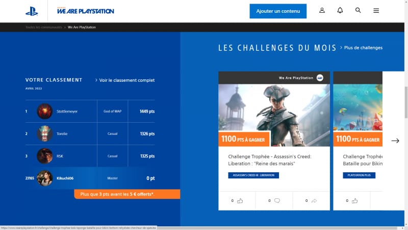 Les challenges du mois d'Avril sont disponibles