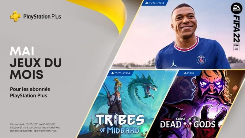 Les jeux PlayStation Plus du mois de mai : FIFA 22, Tribes of Midgard, Curse of the Dead Gods