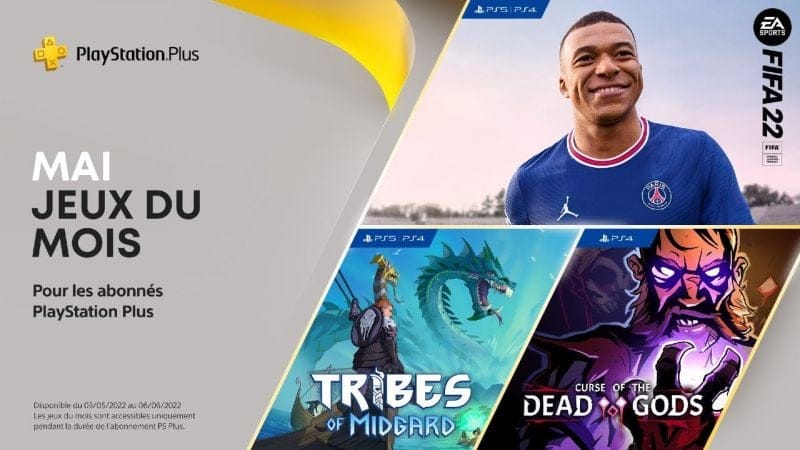 PlayStation Plus - Mai 2022 - FIFA 22, Tribes of Midgard et Curse of the Dead Gods