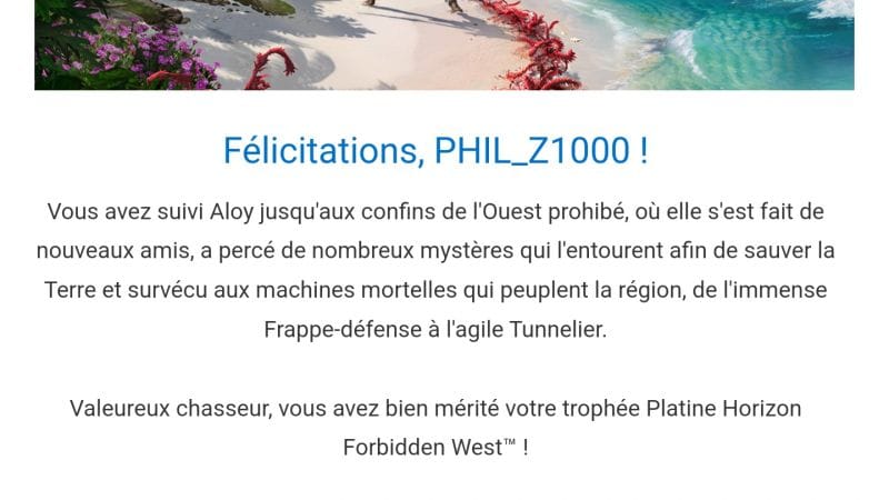 Mon nouveau Trophée Platine.
