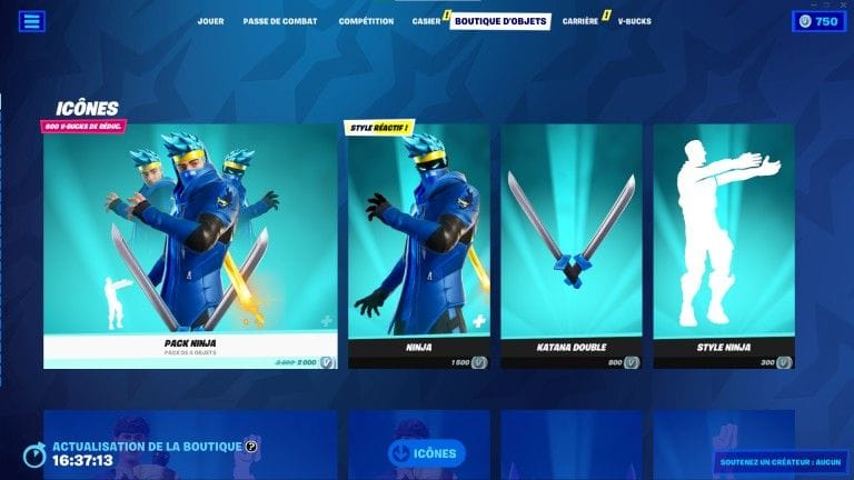 Fortnite, boutique du jour 11 mai 2022