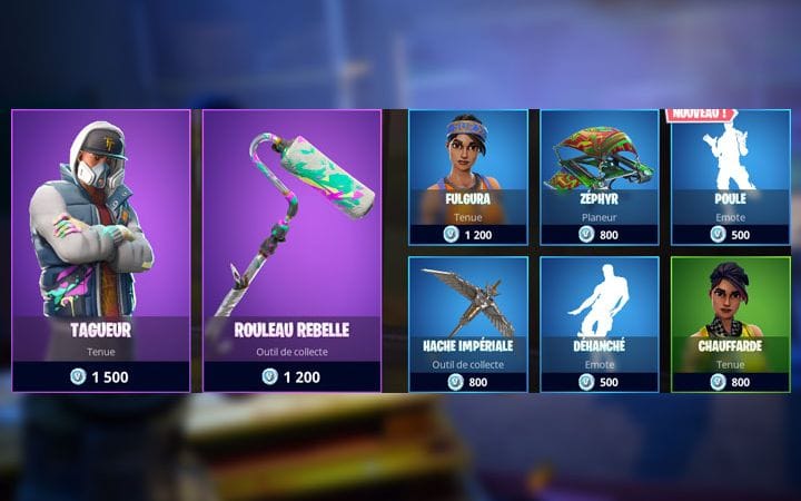 Boutique Fortnite 14 mai