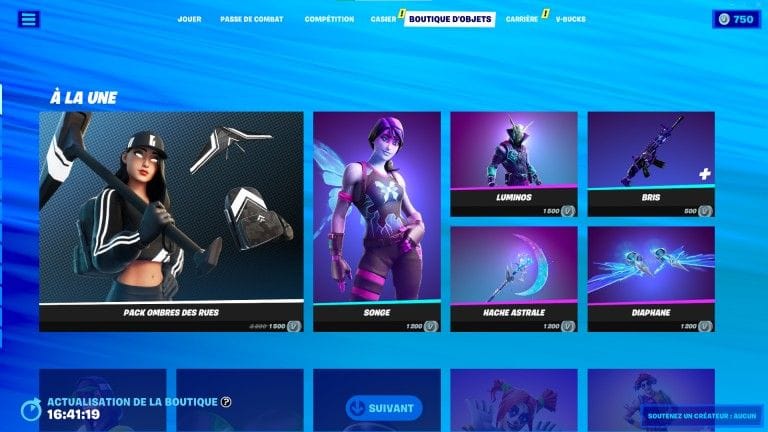 Fortnite, boutique du jour 24 mai 2022