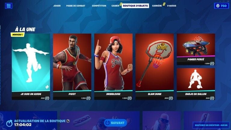 Fortnite : boutique du jour 19 juin 2022