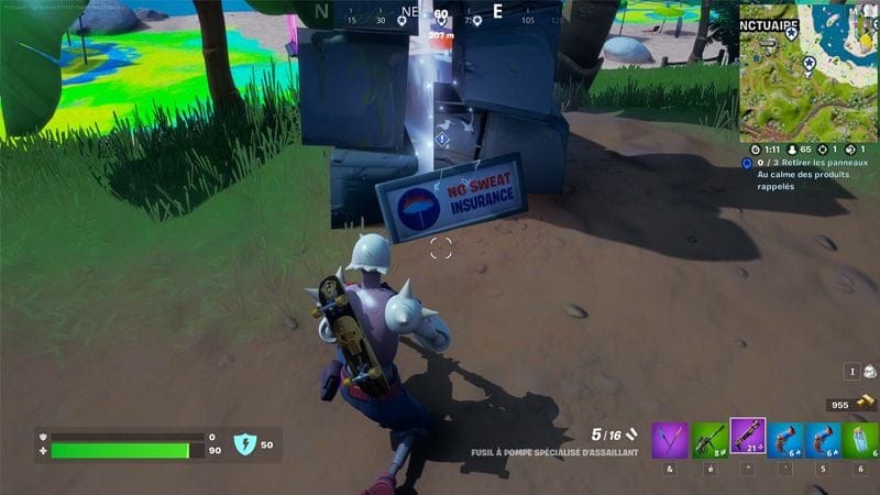 Retirer les panneaux Au calme des produits rappelés dans Fortnite, défi Eté au calme