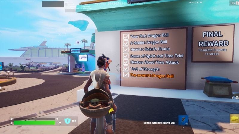 Les défis sur l'ile d'aventure de Dragon Ball dans Fortnite, comment avoir les 7 ?