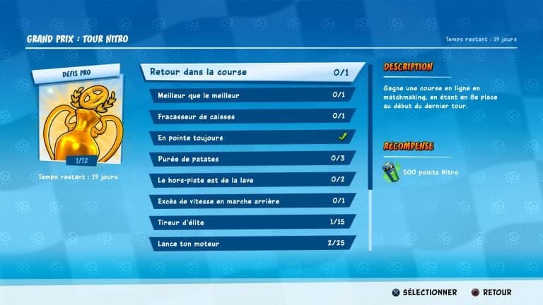 Crash Team Racing Nitro-Fueled, Grand Prix Tour Nitro : défis pro, le guide