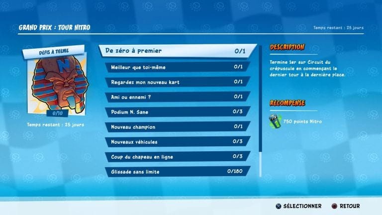 Crash Team Racing Nitro-Fueled, Grand Prix Tour Nitro : défis à thème, le guide