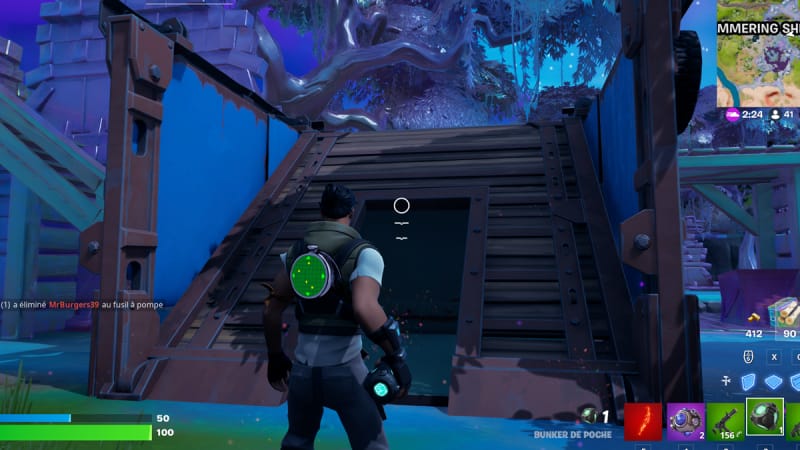 Déployer un bunker de poche dans un lieu-dit dans Fortnite, défi semaine 0