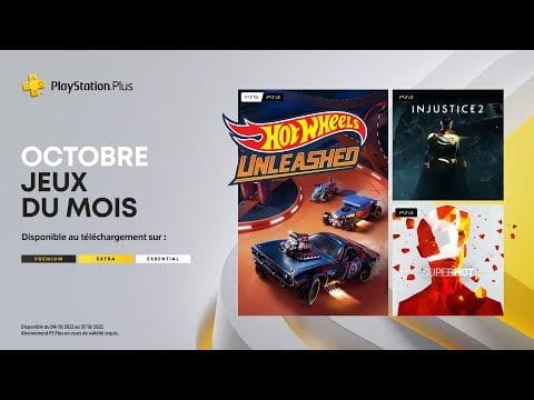 PlayStation Plus - Octobre 2022 - Hot Wheels Unleashed, Injustice 2 et Superhot