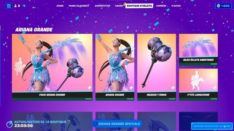 Fortnite : boutique du jour 7 octobre 2022