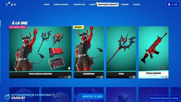 Fortnite : boutique du jour 13 octobre 2022