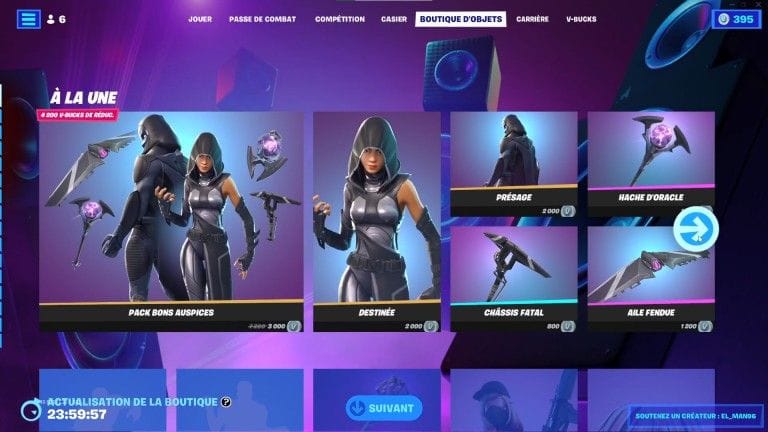 Fortnite : boutique du jour 25 octobre 2022