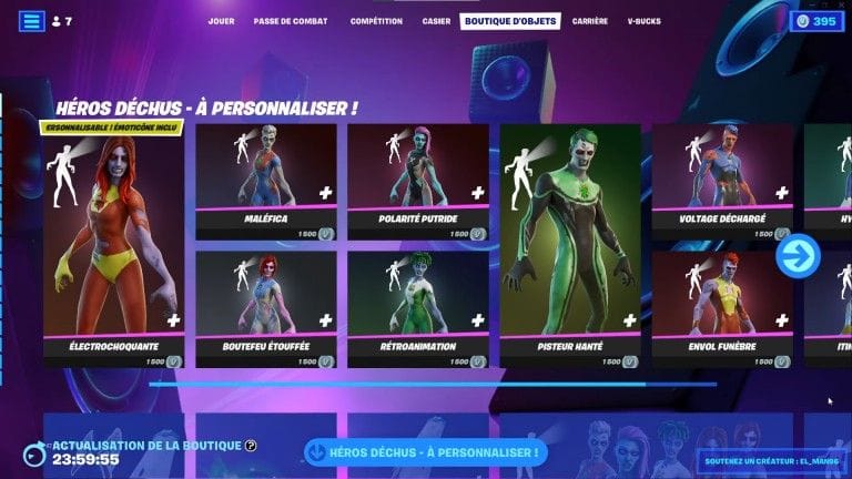 Fortnite : boutique du jour 26 octobre 2022