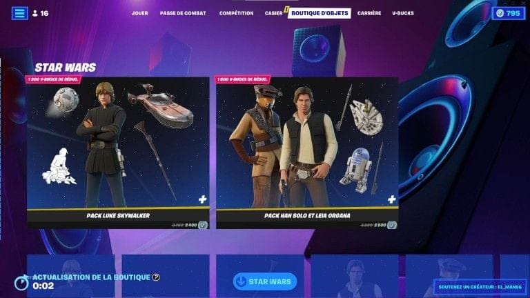 Fortnite : boutique du jour 3 novembre 2022