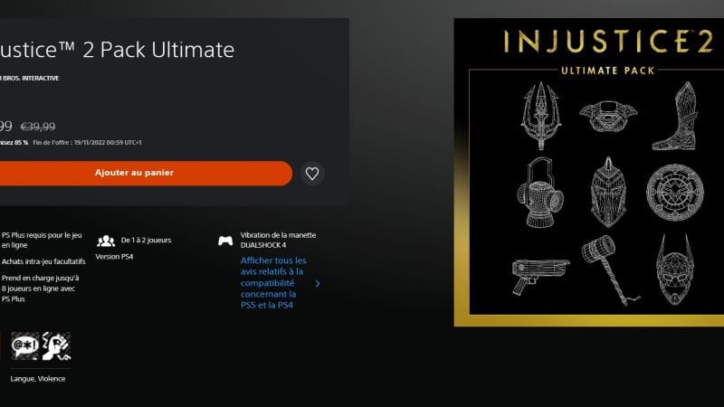 Le pack Ultimate d'Injustice 2 à petit prix