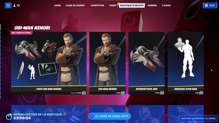 Fortnite : boutique du jour 7 novembre 2022