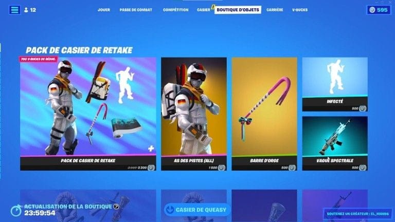 Fortnite : boutique du jour 12 novembre 2022