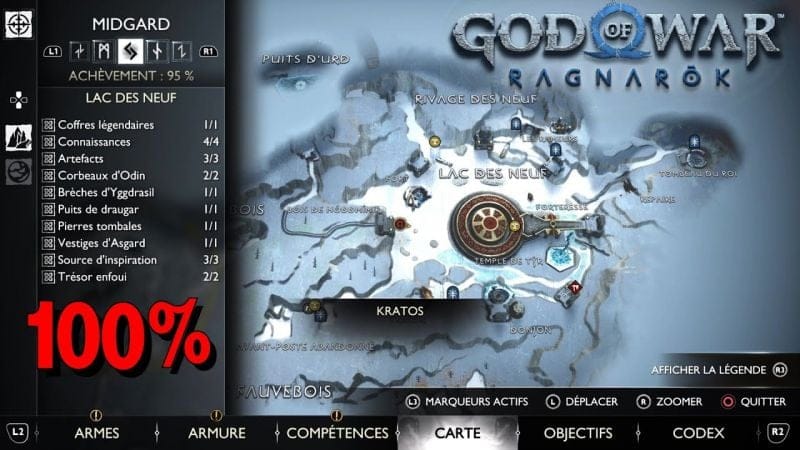 LAC DES NEUF / TOUS LES COLLECTIBLES / CORBEAUX / COFFRES .. MIDGARD - GOD OF WAR RAGNAROK