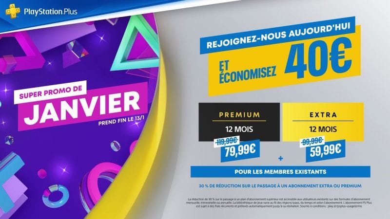 PlayStation Plus | Super Promo de janvier - Nouveaux abonnements : -40€, abonnement supérieur : -30%