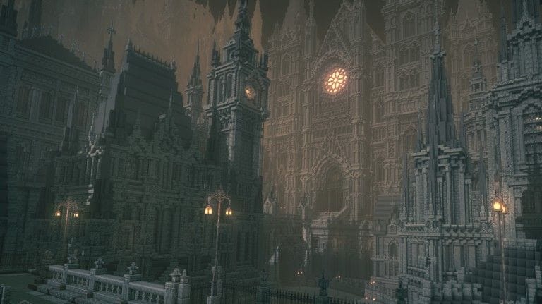 Minecraft : il recrée une ville de Bloodborne et c'est ultra impressionnant !