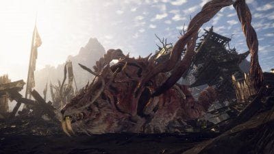 Wild Hearts : du gameplay sur PS5 face au redoutable tigre Tempête-Dorée en approche