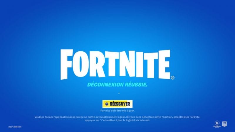 Déconnexion réussie Fortnite, quel est le bug du patch 23.20 ?