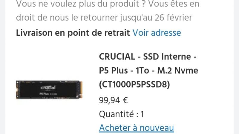 SSD 1to 6500/mbs 100euros ou moins