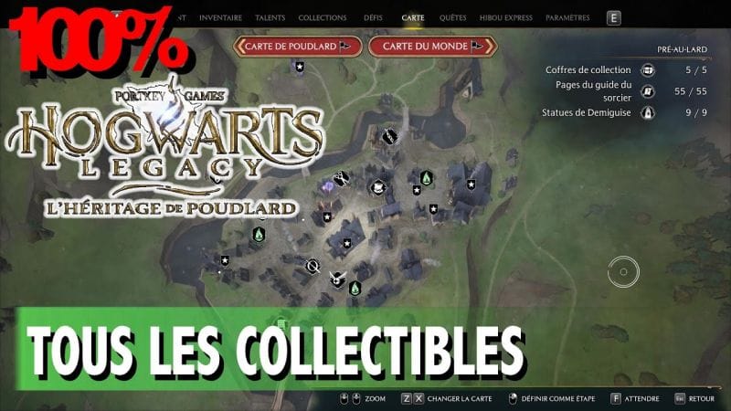 PRÉ-AU-LARD - TOUS LES COLLECTIBLES COFFRE / PAGE / STATUE  - HOGWARTS LEGACY