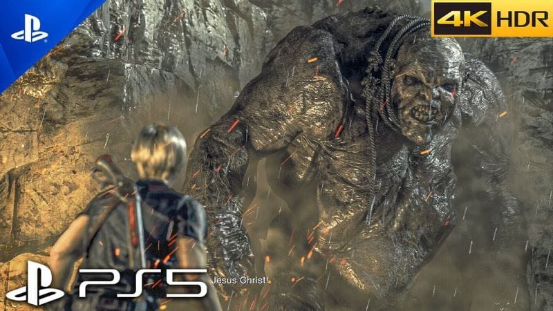 (PS5) Resident Evil 4 Remake THE GIANT Boss Fight | ULTRA Graphics Gameplay [4K 60FPS HDR]