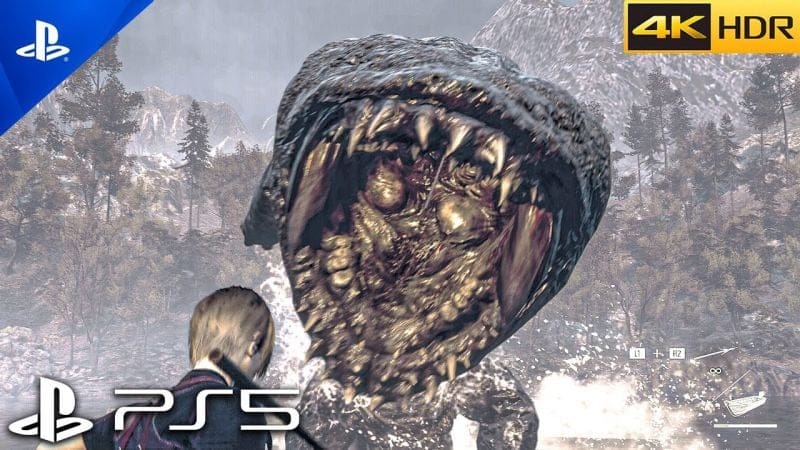 (PS5) Resident Evil 4 Remake SEA LAKE MONSTER Boss Fight | ULTRA Graphics Gameplay [4K 60FPS HDR]