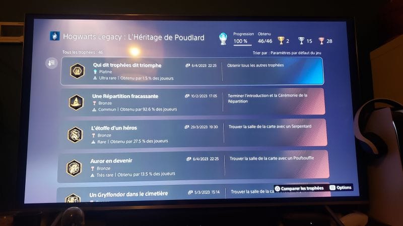 Platine Hogwarts legacy