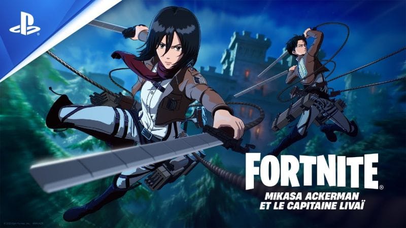 Fortnite - Trailer de Mikasa Ackerman et du Capitaine Livaï | PS4, PS5