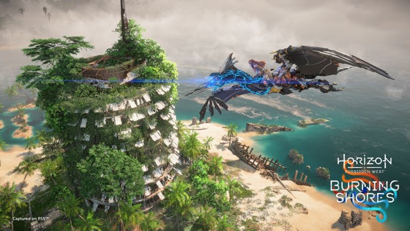 Horizon Forbidden West : Un nouvel extrait de gameplay du DLC Burning Shores est dévoilé avec une Aloy déchaînée