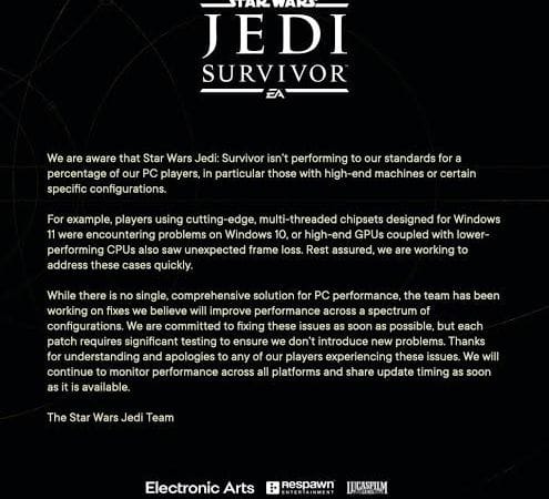 Respawn  présente des excuses pour Jedi: Survivor