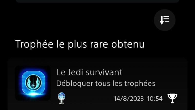 Platine 191 Star Wars Jedi survivor