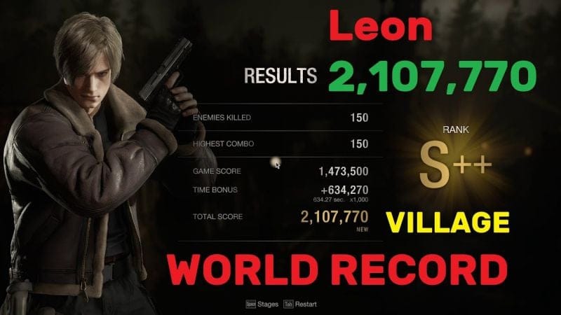 Resident Evil 4 Remake Mercenaries - 2,107,770 Leon Village S++ | World Record Strategy