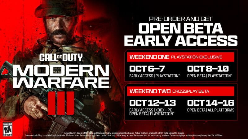 La bêta ouverte de Call of Duty: Modern Warfare III commence en octobre