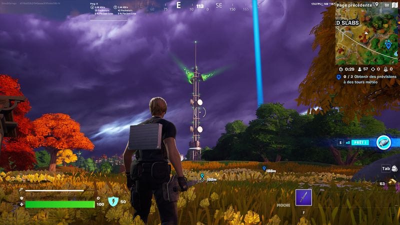 Obtenir des prévisions à des tours météos sur Fortnite, comment accomplir le défi en saison 4 du chapitre 4 ?