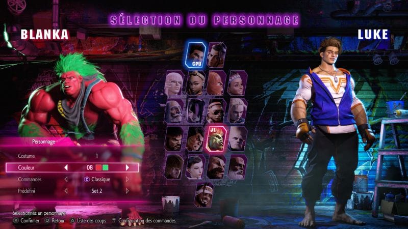 Street Fighter 6 - précisions sur les costumes et couleurs de base