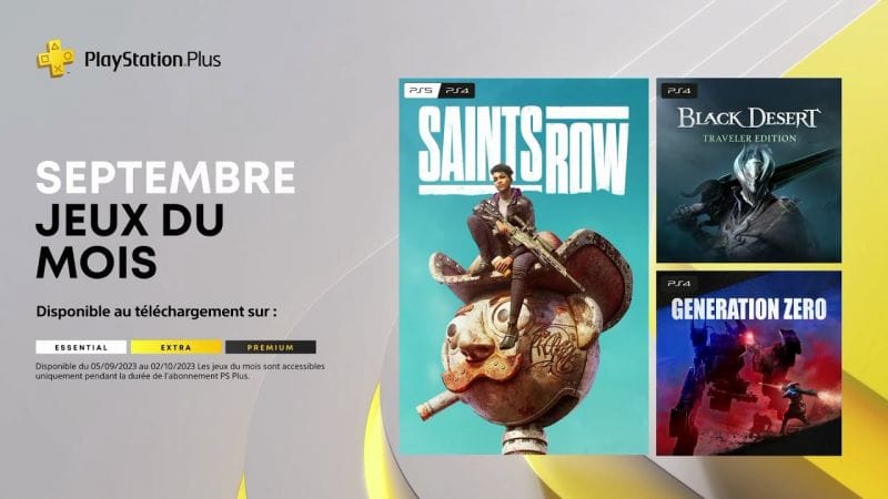 PlayStation Plus - Septembre 2023 - Saints Row, Black Desert - Traveler Edition et Generation Zero