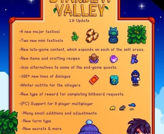 Tous les détails sur Stardew Valley update 1.6