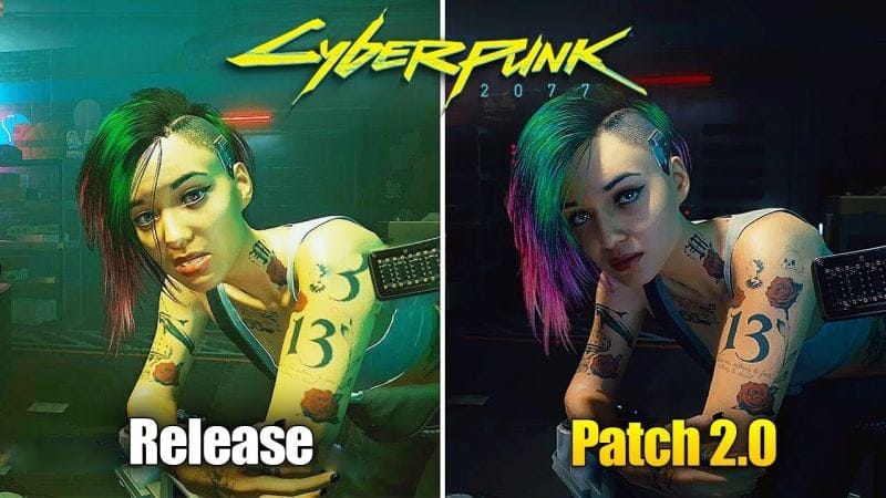 Cyberpunk 2077 Release vs Patch 2.0 -  Physics and Details Comparison
